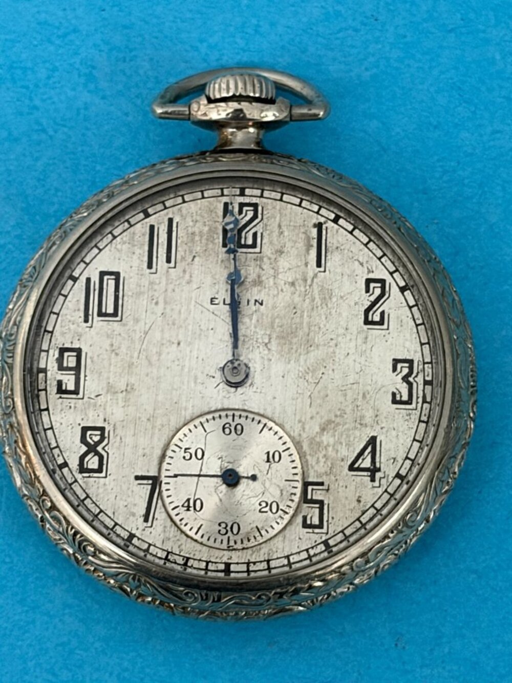 1927 Elgin Pocket Watch 303 Model 3 class 114 12s 7kj supreme case 4 parts or re
